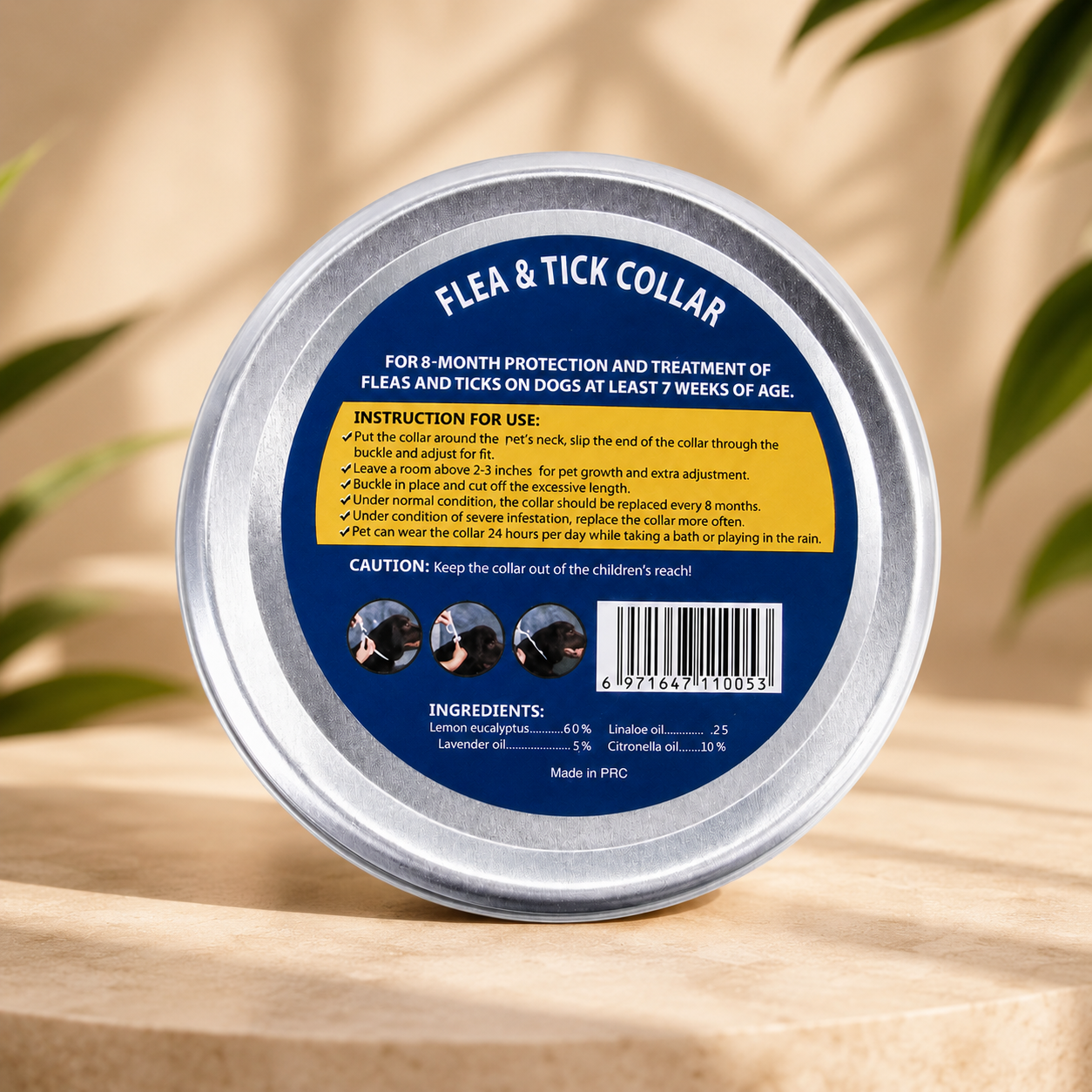 Plant-Based Flea & Tick Collar – Up to 8 Months of Protection